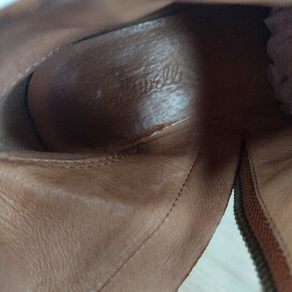 Madewell Charley Bootie Leather Block Heel English Saddle K5307 Women US 8 - Picture 14 of 16